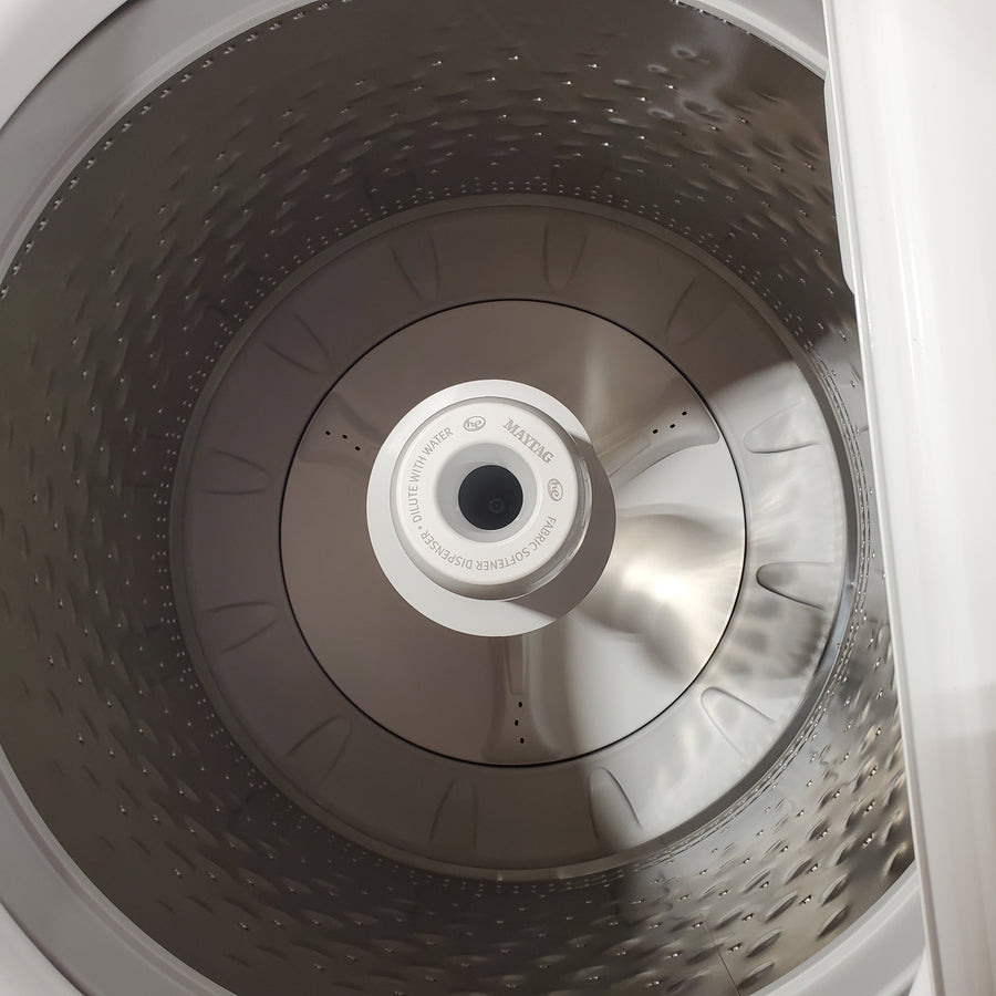 Maytag 4.5 cu. ft. Capacity Top Load Washer with Power™ Agitator and Deep Fill MVW4505MW - Open Box and Maytag 7.0 cu. ft. Capacity Top Load Electric Wrinkle Prevent Dryer 16257 - MED4500MW - Scratch & Dent (Minor)