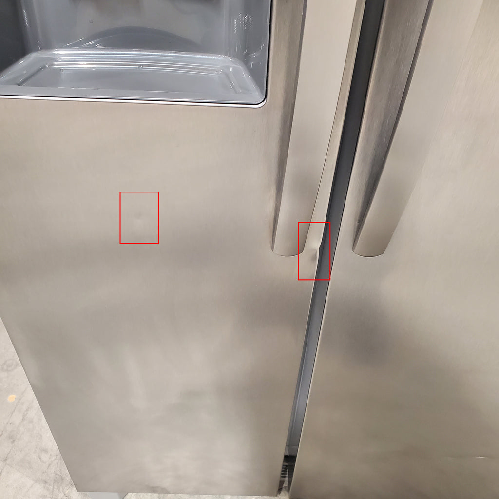 Frigidaire 25.6 cu. ft. ENERGY STAR Side by Side Refrigerator with Exterior Water and Ice Dispenser in Stainless Steel 4SD448 - FRSS2623AS - Scratch & Dent (Moderate)