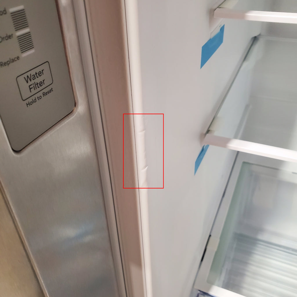 Frigidaire 25.6 cu. ft. ENERGY STAR Side by Side Refrigerator with Exterior Water and Ice Dispenser in Stainless Steel 3SD1052 - FRSS2623AS - Scratch & Dent (Moderate)