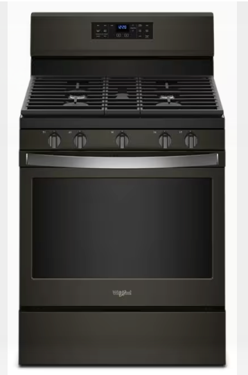 Whirlpool 5.0 Cu. Ft. Self-Cleaning Freestanding Gas Convection Range in Black Stainless Steel LA100 - WFG550S0HV - Open Box