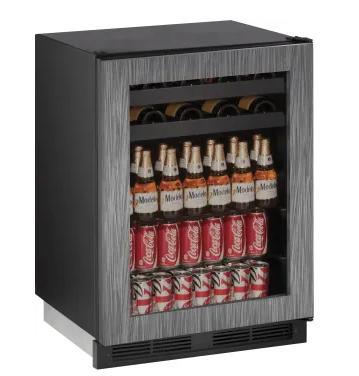 U-Line 24 Inch Built-in Beverage Center with 5.4 cu. ft. Capacity, 85 12-oz. Bottle Capacity, 105 12-oz. Can Capacity, and 16 Wine Bottle Capacity U-1224BEVINT-00B - Scratch & Dent (Minor)