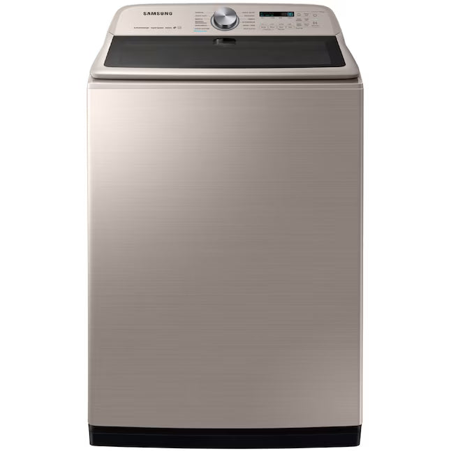Samsung High Efficiency Extra Large ( 5.4-cu ft ) Top-Load Washer with Steam Cycle in Champagne WA54R7600AC - Certified Refurbished