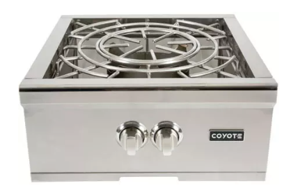 Coyote 24 Inch Built-in Power Burner with 60,000 Total BTU, Dual-Valve Burner, 1,000 BTU Simmer Performance, and 304 Grade Stainless Steel Body C1PBLP - Open Box