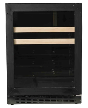 Azure 24 Inch Beverage Center with Blue LED Lighting, Glass Shelving, Wine Racks, Field Reversible Door, Digital Display Controls, and Auto Defrost A124BEV-O - Open Box