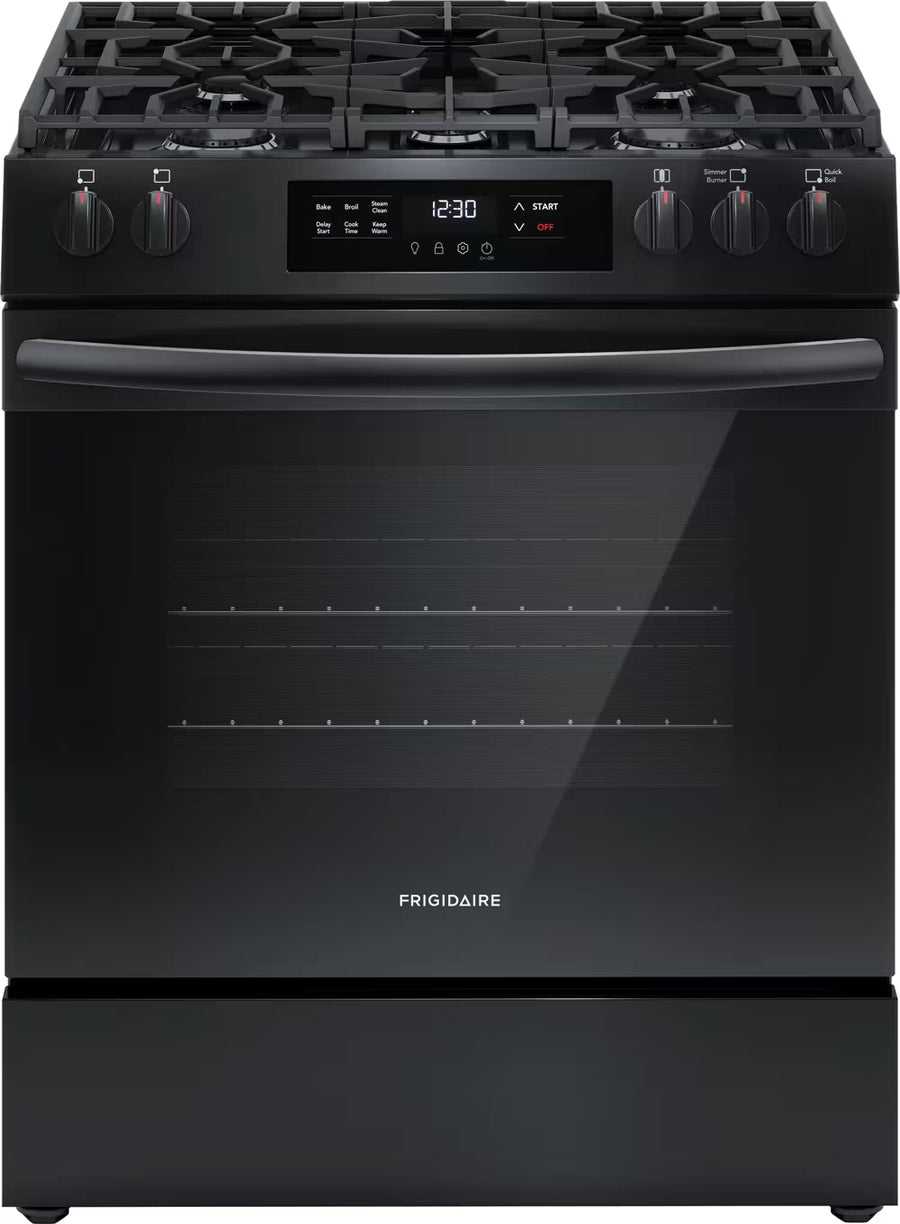 Frigidaire Gas Range with Steam Clean in Black 20531SD509 - FCFG3062AB - Scratch & Dent (Minor)