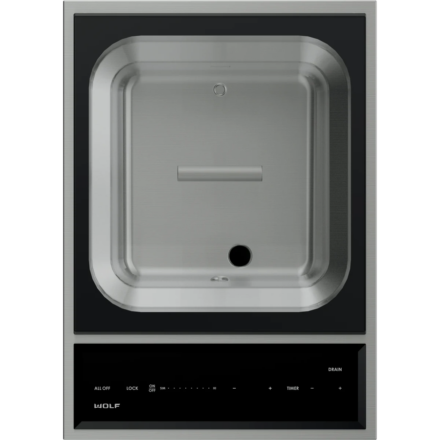 Wolf 15 Inch Electric Steamer with 1 Element, 2700-Watt Heating Element, 20-Cup Water Capacity, 10 Preset Power Levels, and Sous Vide Capability SM15TFS - Open Box