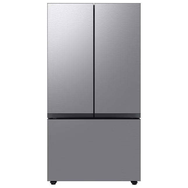 Samsung Bespoke Stainless Steel 3 Door French Door 30 Cu. Ft. Refrigerator with EZ Open Handle and Dual Ice Makers 22134SD242 - RF30BB6200QL - Scratch and Dent (Moderate)