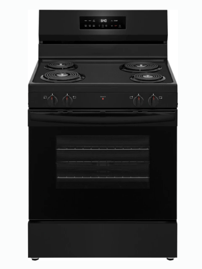 Frigidaire 30 Inch Freestanding Electric Range with 4 Coil Elements, 5.3 cu. ft. Oven Capacity, and Even Baking Technology FCRC3022BB - New in Box