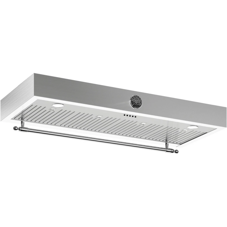 Bertazzoni 48 Inch Wall Mount Range Hood with 3-Speed Blower 600 CFM, Electronic Controls, 2 Halogen Lights, and European Baffle Filters K48HERTX - Open Box