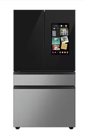 Samsung Bespoke Counter-Depth 22.5-cu ft 4 -Door Smart Compatible French Door Refrigerator with Dual Ice Maker with Water Dispenser and Door within Door in Stainless Steel ENERGY STAR Certified 30133SD138 - RF23BB8900QK - Scratch & Dent (Minor)