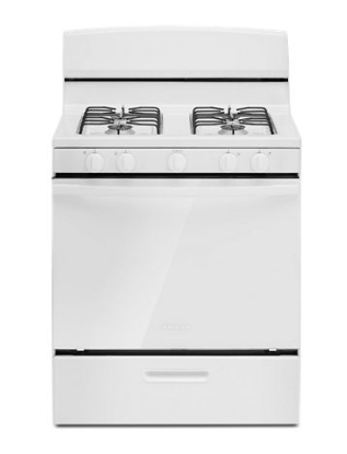 Pictures of Amana Gas 30" Range with Easy Clean Glass Door and Temp Assure Cooking System in White AGR4203MNW - Scratch and Dent (Minor) - Neu Appliance Outlet - Discount Appliance Outlet in Austin, Tx