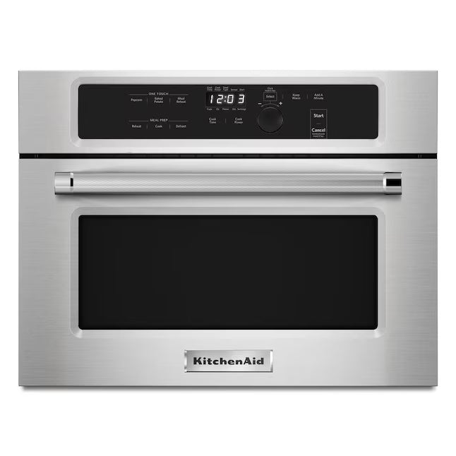 KitchenAid 1.4-cu ft 1000-Watt 23.75-in Built-In Microwave in Stainless Steel KMBS104ESS - Scratch & Dent (Minor)