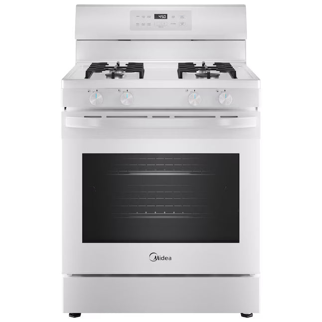 Midea 6.1 cu. ft. 4-Burner Freestanding Gas Range with Steam Cleaning 22442611 -MGR30S2AWW - Scratch & Dent (Minor)