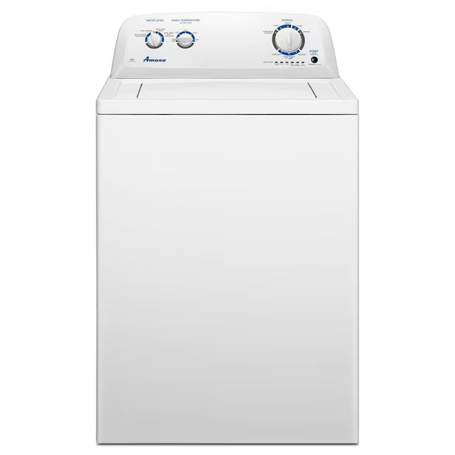 Amana Top Load 3.5 Cu. Ft. Washer with Dual Action Agitator, Porcelain Tub, and Late Lid Lock 22136SD363 - NTW4516FW - Open Box