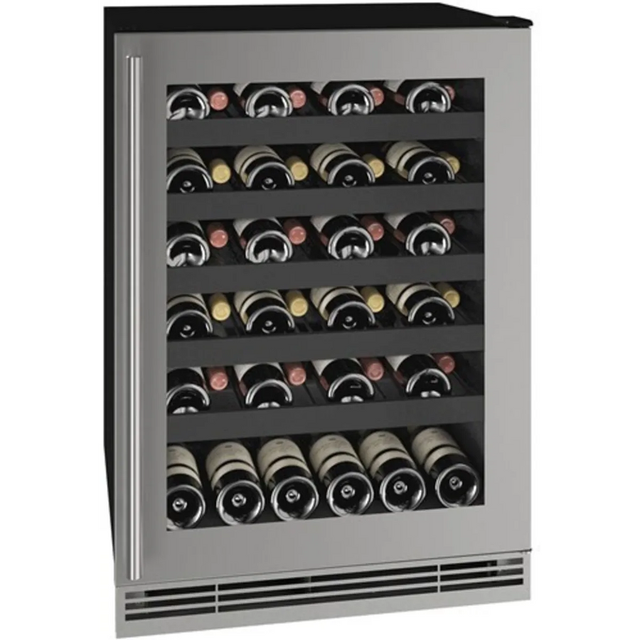 U-Line 24 Inch Wine Refrigerator with 5.5 Cu. Ft. Capacity, 3/4 Extension Wine Racks, LED Lighting, Digital Touch Pad Control, and Convection Cooling UHWC124-SG01A - Scratch & Dent (Minor)