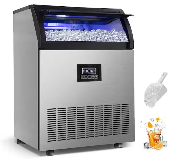 Pictures of Velivi Commercial Ice Maker 250 lb./24 H Freestanding Ice Maker Machine with 77 lb. Storage in Stainless Steel S159 - WQ65FT - Scratch & Dent (Minor) - Neu Appliance Outlet - Discount Appliance Outlet in Austin, Tx