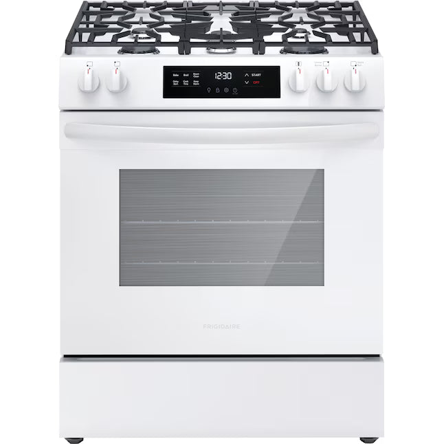 Frigidaire 5 Burners 5.1-cu ft Slide-In Natural Gas Range in White 20531SD522 - FCFG3062AW - Scratch & Dent (Minor)