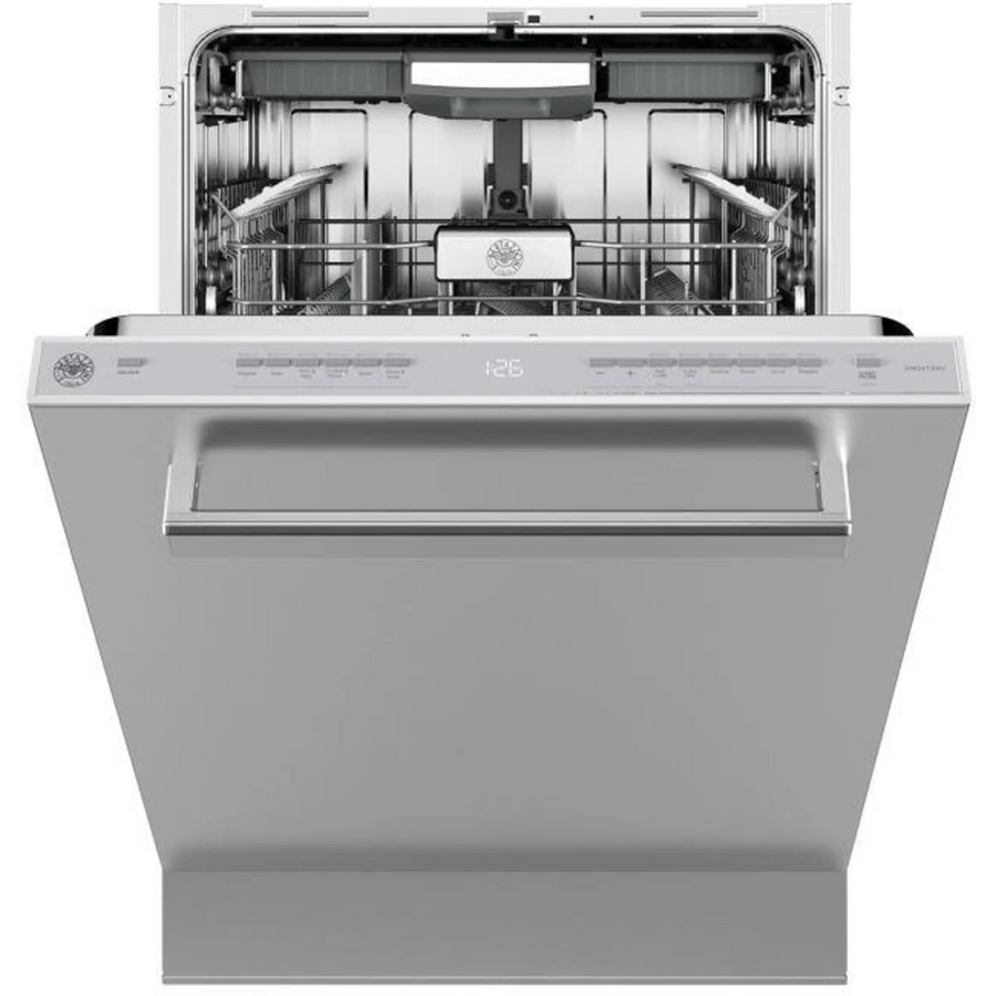 Bertazzoni 24 Inch Fully Integrated Built-In Dishwasher with 15 Place Setting Capacity, 6 Wash Cycles, Standard 3rd Rack, and 42 dBA DW24T3IXV - Scratch & Dent (Minor)