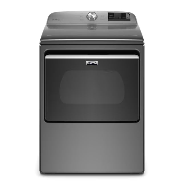 Maytag 7.4 cu. ft. vented Front Load Electric Dryer in Classic Silver with Extra Power 22132SD157 - MED6205RR - Scratch & Dent (Minor)
