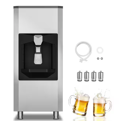 Hooure 22.2in.Freestanding Commercial Ice Maker Bin 200lbs.Storage 0lbs./24 H Stainless Steel Ice Maker Full Size Cubes, Crusher 251318SD1360 - AD156BTHD - Scratch & Dent (Minor)