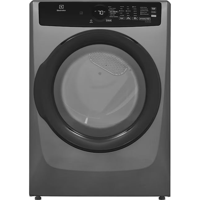 Electrolux 8-cu ft Stackable Vented Electric Dryer with Steam Cycle in Titanium ELFE7437AT - Scratch & Dent (Minor)