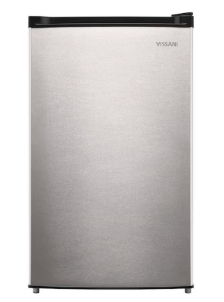 Vissani 4.4 cu. ft. Mini Refrigerator in Stainless Look with 7-Door Racks, Glass Shelves, and Energy Efficiency 25137SD722 - MDAR44SS5 - Scratch & Dent (Minor)