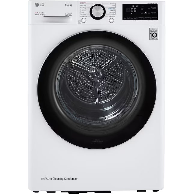 LG 24" Wide 4.2 cu.ft. Smart wi-fi Enabled Compact Front Load Dryer with Dual Inverter HeatPump™ Technology 251315SD1127 - DLHC1455W - Scratch & Dent (Minor)