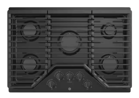 GE 30 in. Gas Cooktop in Black with 5-Burners including Power Burners JGP5030DLBB - Open Box