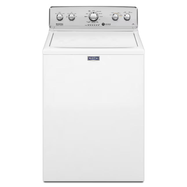 Maytag 4.2-cu ft High Efficiency Agitator Medium Top-Load Washer in White MVWC565FW - Scratch & Dent (Moderate)