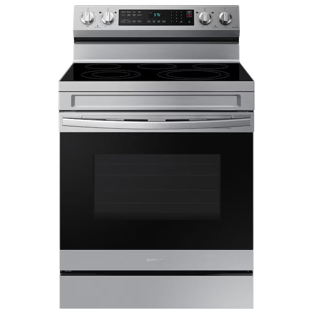 Samsung 6.3 cu. ft. Smart Freestanding Electric Range with No-Preheat Air Fry & Convection in Stainless Steel 25SD116 - NE63A6511SS - Scratch & Dent - Moderate