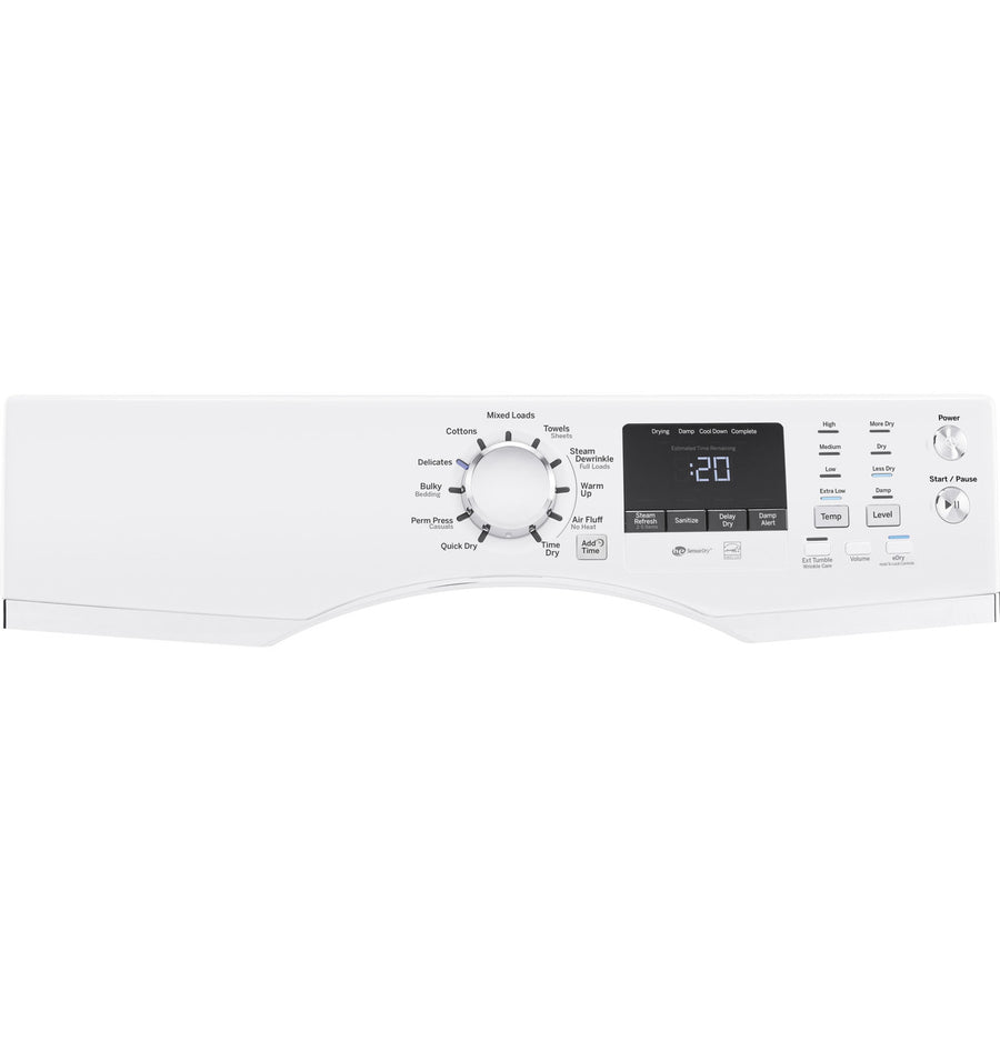 GE® 7.5 cu. ft. Capacity Front Load Electric Dryer with Steam in White GFD45ESSMWW - Certified Refurbished