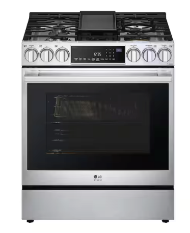 Pictures of LG STUDIO 6.3 Cu. Ft. SMART Slide-In Gas Range With Instaview And Air Fry In Stainless Steel 22136SD248 - LSGS6338F - Open Box - Neu Appliance Outlet - Discount Appliance Outlet in Austin, Tx