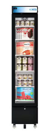 Pictures of Koolmore 17 in. 6.5 cu. ft. Manual Defrost Slim Commercial Merchandiser Upright Freezer in Black 25139SD820 - KM-MDF-17S - Scratch & Dent (Moderate) - Neu Appliance Outlet - Discount Appliance Outlet in Austin, Tx