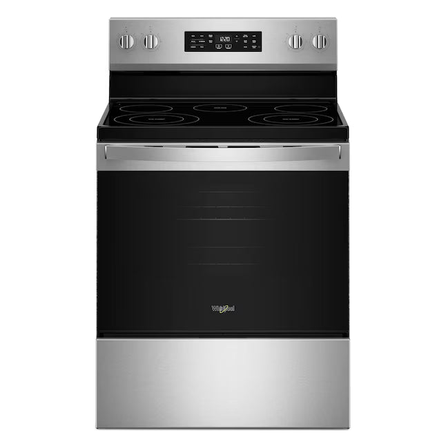 Whirlpool 30-in Glass Top 5 Burners 5.3-cu ft Air Fry Convection Freestanding in Stainless Steel WFES4530SS - Scratch & Dent (Minor)