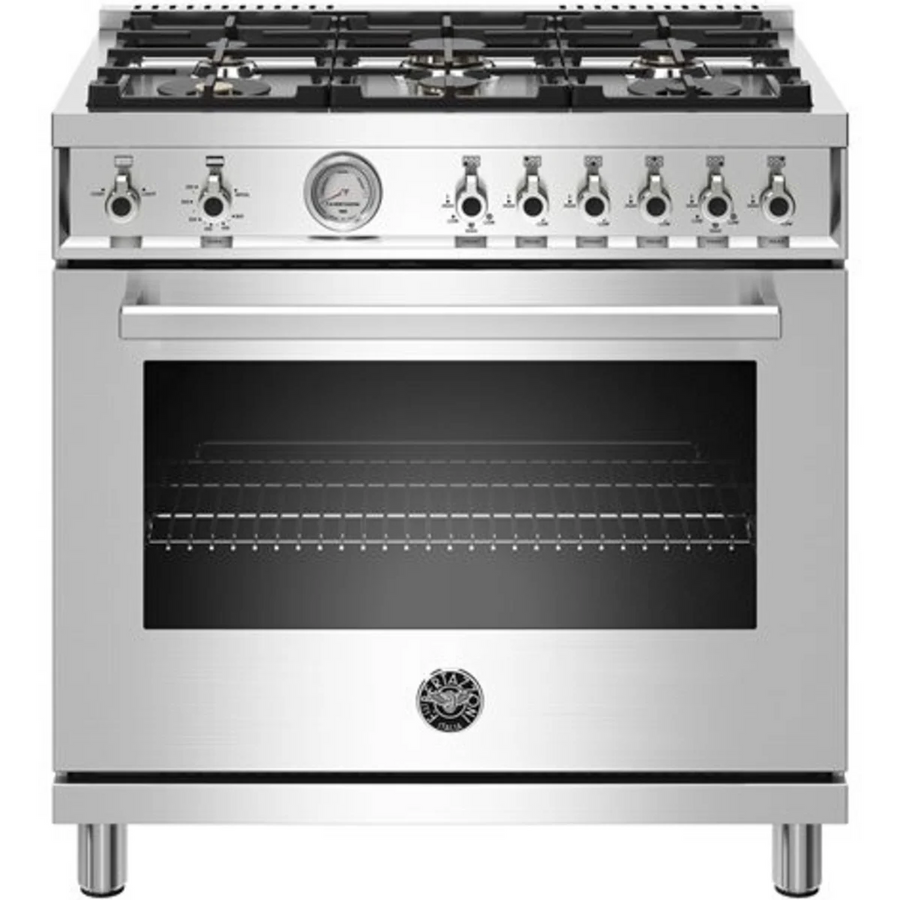 Bertazzoni 4.4 Cu. Ft. Freestanding Gas Convection Range in Stainless Steel PROF366GASXT - Scratch & Dent (Minor)