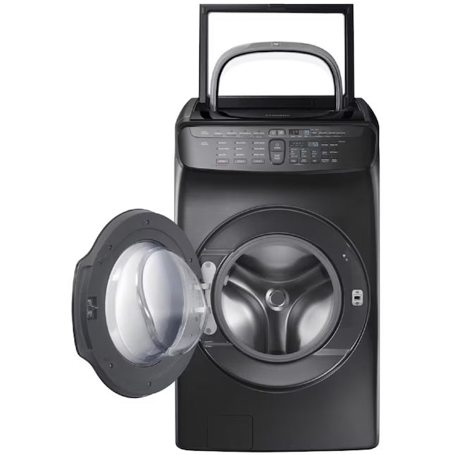 Samsung 5.5 cu. ft. Smart Washer with FlexWash™ in Black Stainless Steel 31132SD69 - WV55M9600AV - Scratch & Dent (Minor)