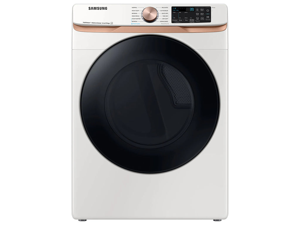 Samsung 7.5 Cu. Ft. Stackable Smart Electric Dryer with Steam and Sensor Dry in Ivory 22131SD88 - DVE50BG8300EA3 - Scratch & Dent - Minor (Copy)