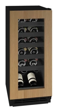 U-Line 15 Inch Wine Refrigerator with 3.0 Cu. Ft. Capacity, 3/4 Extension Wine Racks, LED Lighting, LOW-E Argon Thermopane Glass Door, Reversible Door Swing, Digital Touch Pad Control, and Convection Cooling UHWC115IG01A - Scratch & Dent (Minor)