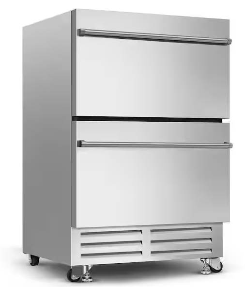SOZT 23.4 in. 4.9 cu.ft. Double Drawer Fridge Weatherproof Outdoor Beverage Cooler in Stainless Steel 25133SD519 - YD24 - Scratch & Dent (Minor)