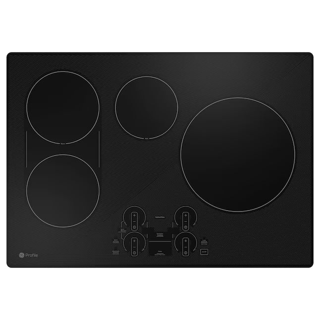 GE Profile 30-in 4 Burners Black Smart Compatible Induction Cooktop with Bridge Element PHP9030DTBB - Open Box
