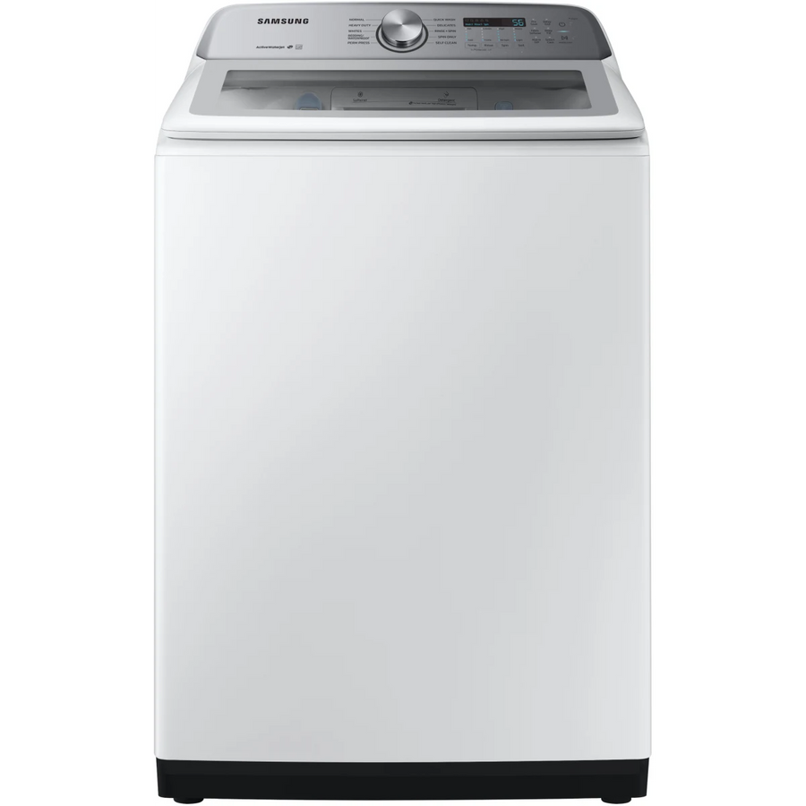 Samsung ENERGY STAR 5.0 cu. ft. Top Load Washing Machine with Active Water Jet WA50R5200AW - Certified Refurbished and Samsung 7.4 cu. ft. Vented Gas Dryer with Sensor Dry in White DVG50R5200W - Certified Refurbished