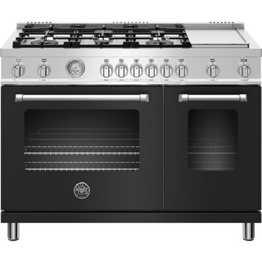 Bertazzoni 48 Inch Freestanding Gas Range with 7.1 cu. ft., 6 Sealed Burners, Griddle, and Convection MAST486GGASNEE - Scratch & Dent (Moderate)