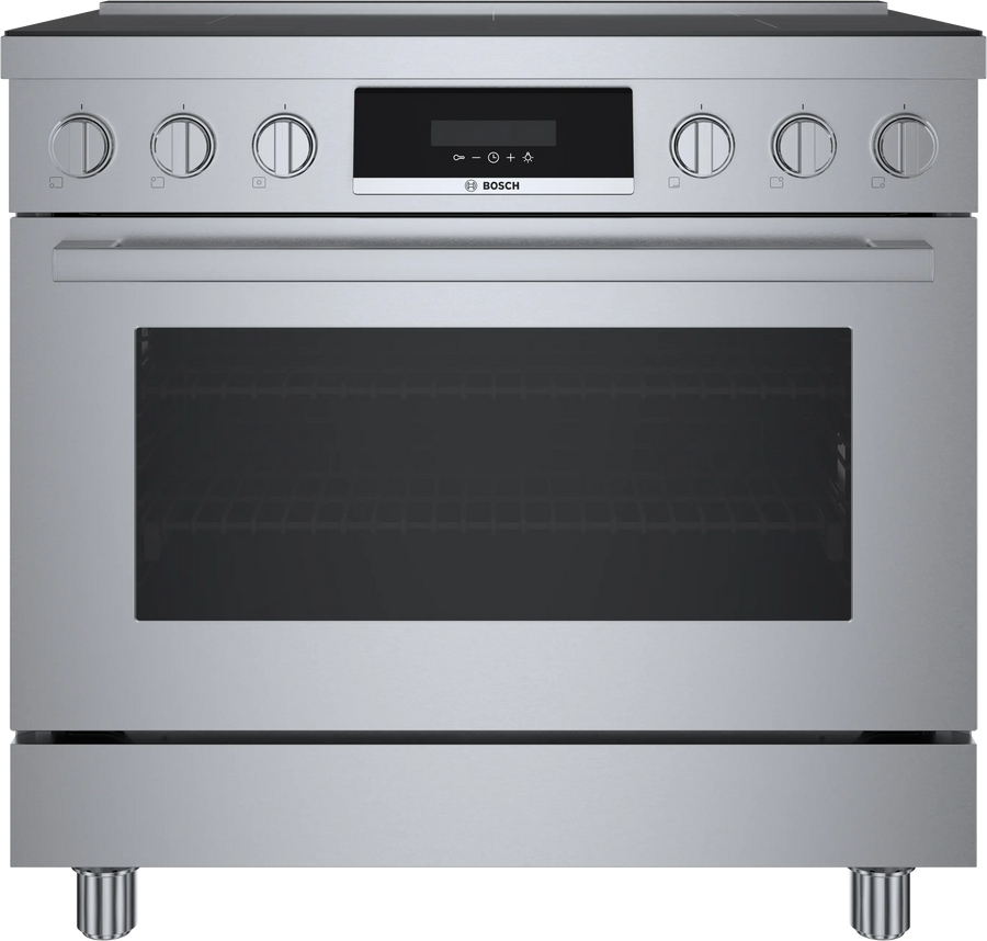 Bosch 800 Series 36 in. 3.7 cu ft. 5 Burner Slide-In Industrial Pro Style Induction Range w/ Convection Pro in Stainless Steel HIS8655U - Scratch & Dent (Minor)