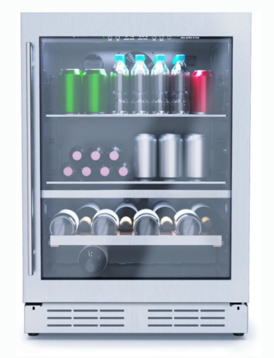 Elica 24 Inch Dual Zone Wine and Beverage Center with 4.8 Cu. Ft. Capacity, Slide Out Shelves, and UV Coated Double Panel Glass Door EBS52SS1 - Scratch & Dent (Minor)