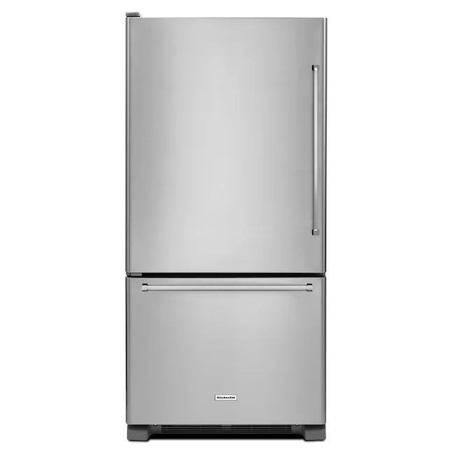KitchenAid 18.7 cu. ft. Bottom Freezer Refrigerator in Stainless Steel 31133SD136 - KRBL109ESS - Scratch & Dent (Moderate)