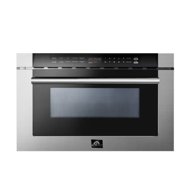 Forno 24 in. W 1.2 cu.ft. Stainless Steel and Black 900-Watt Built in Microwave Drawer FMWDR3000-24 - New in Box