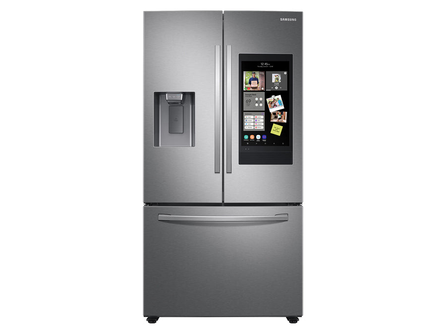 Samsung 26.5 cu. ft. Large Capacity 3-Door French Door Refrigerator with Family Hub™ and External Water & Ice Dispenser in Stainless Steel RF27T5501SR - Scratch & Dent (Major)