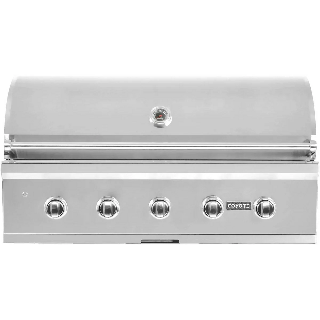 Coyote 42 Inch Built-In Grill with 5 Infinity Burners™, 1275 sq. in. Cooking Surface, Interior Grill Lighting and Integrated Wing Guard 1118339 - C2C42NG - Scratch & Dent (Minor)