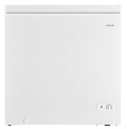 Vissani 7 cu. ft. Manual Defrost Chest Freezer with LED Light Type and Removable Storage Basket in White, Garage Ready MDCF7WH5 - Scratch & Dent (Major)