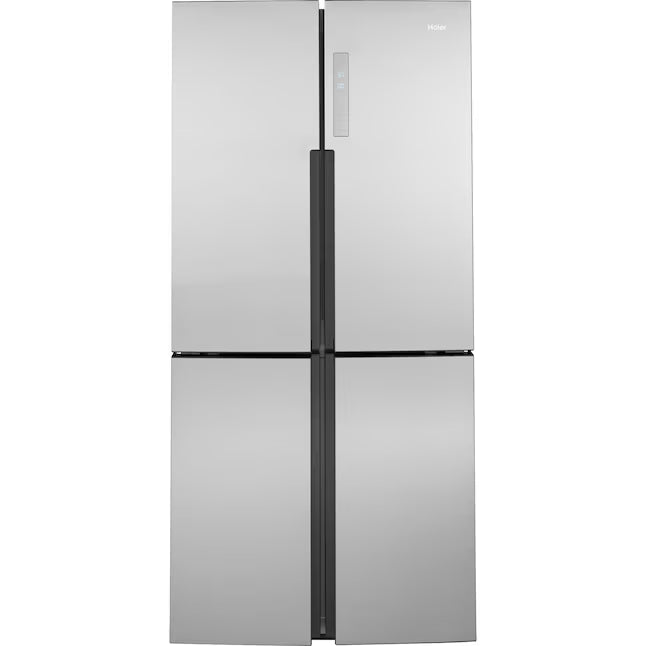 Haier 16.8 cu. ft. Counter Depth French Door Refrigerator in Stainless Steel QHE16HYPFS - Scratch & Dent (Major)